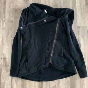 Lululemon Black Sweater with Diagonal Zipper